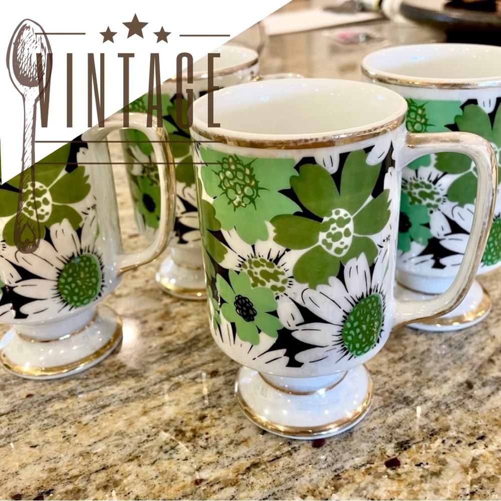 4 Vintage Coffee Mugs
